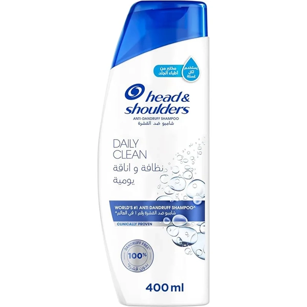 شامپو ضد شوره هد اند شولدرز روزانه آبی انواع مو 400 میل | Head & Shoulders Anti Dandruff Shampoo Daily Clean 400ml